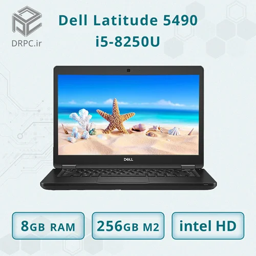 لپ تاپ استوک دل Latitude 5490 + Cpu i5 8250u + Ram 8GB DDR4 + SSD 256 GB + VGA intel HD 620 صفحه نمایش 14 اینچی Touch Full HD