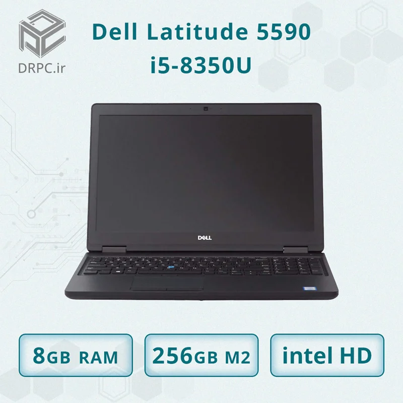 لپ تاپ استوک دل Latitude 5590 + CPU i5 8350U + Ram 8 GB DDR4 + SSD 256 GB M2 + intel HD Graphics 620