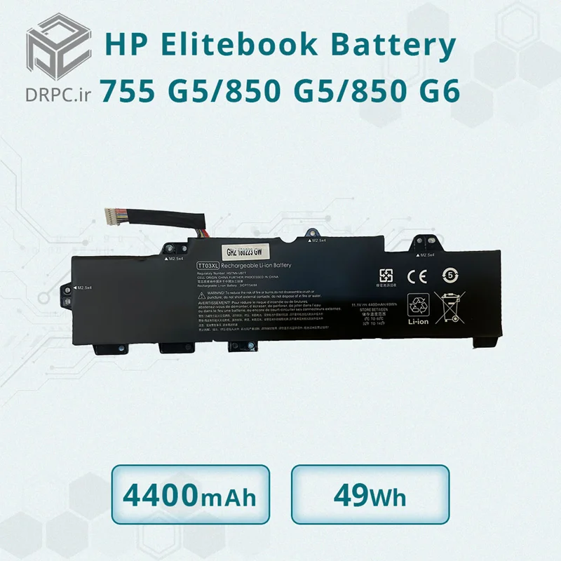 باتری لپ تاپ اچ پی TT03XL برای لپ تاپ های HP Elitebook 755 G5/850 G5/850 G6 , HP Zbook 15U G5/G6