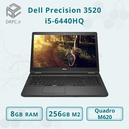 لپ تاپ استوک دل Precision 3520 + CPU i5 6440HQ + Ram 8 GB DDR4 + SSD 256 GB M2 + VGA Quadro M620 2GB